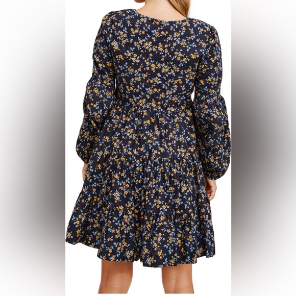 *NWT* En Saison Tiered Long Sleeve Minidress - Picture 3 of 6